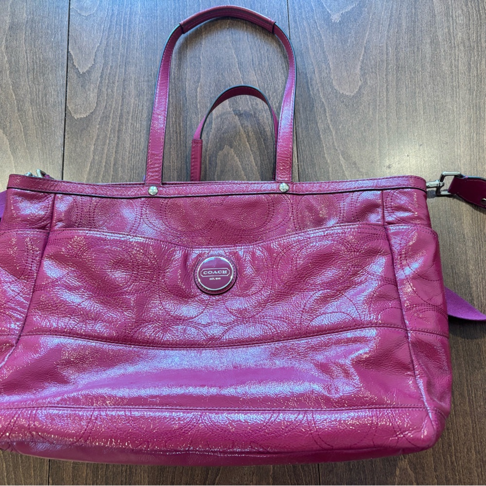 Coach Fuchsia Leather Tote Bag